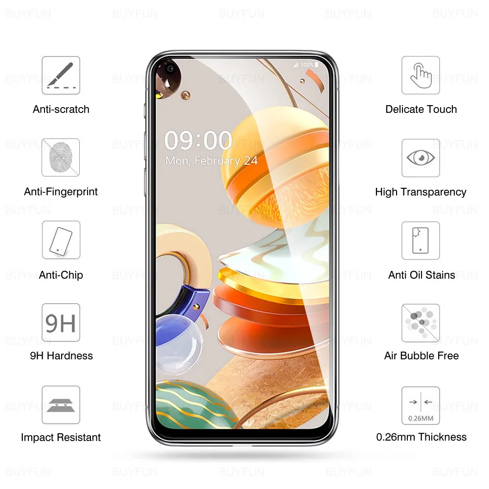 Стекло для LG K61 3 шт. устойчивое к царапинам защитное стекло K 61 искусственное HD