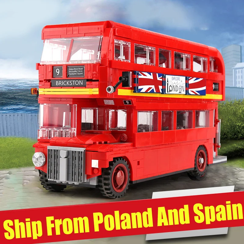DHL 21045 1716 шт. серия Technic Car совместима с 10258 игрушками Лондон автобус набор строительных блоков Кирпичи Дети Рождественские модели автомобилей