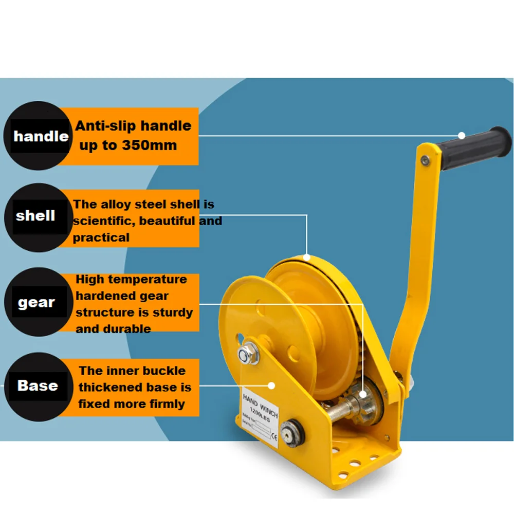 Ручная лебедка Двусторонняя самоблокирующаяся ручная Тяговая тыква маленькая