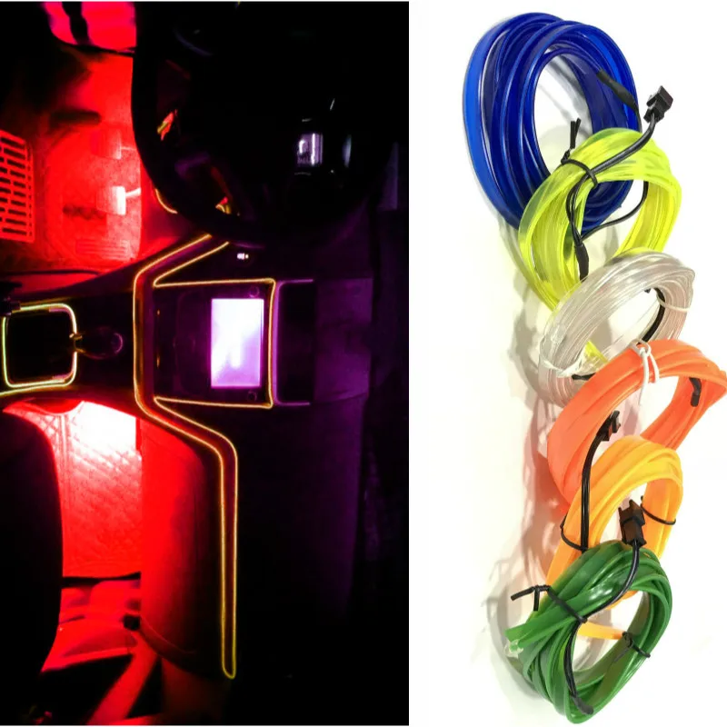 Светильник льная неоновая Светодиодная лента для салона автомобиля 1 м 10 цветов 12