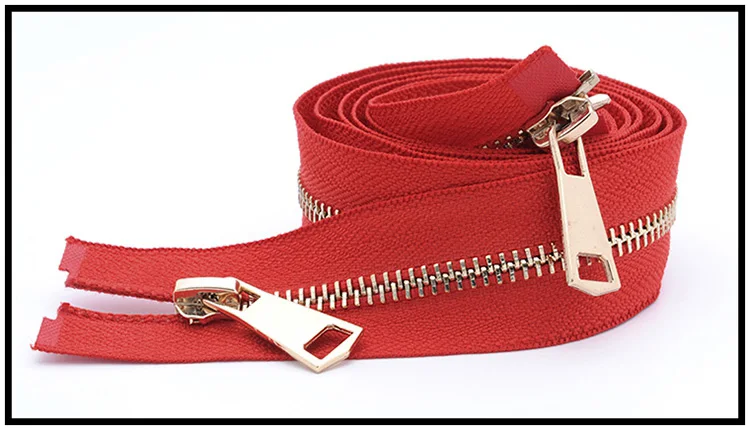 1 шт. Lightgold Open-end Металлические молнии 120 см 5# A Coudre двойные Ползунки молния для шитья пуховика пальто молнии аксессуары A3-11 - Цвет: redgold