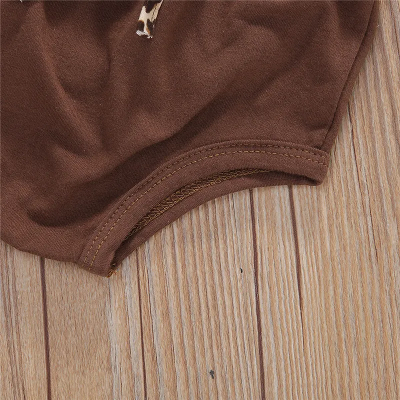 

Brand Baby Cotton Clothing Newborn Infant Baby Boy Girl Leopard Sleeveless Jumpsuit High Waist Solid Color Shorts Headband 0-18M