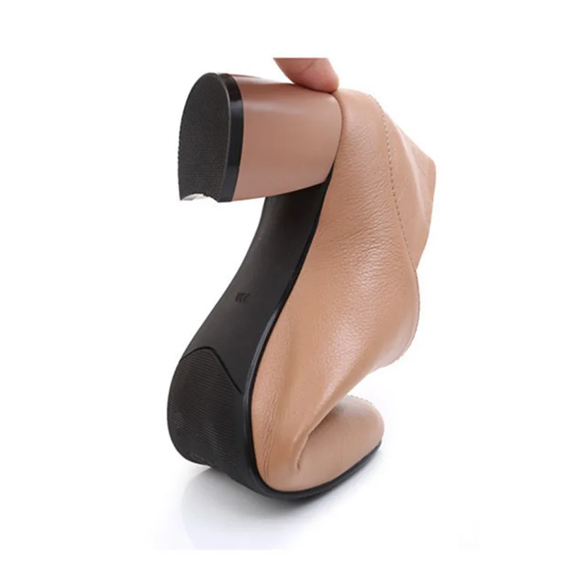 Весна-лето 2020 Новая женская обувь Модные кожаные туфли на высоком толстом