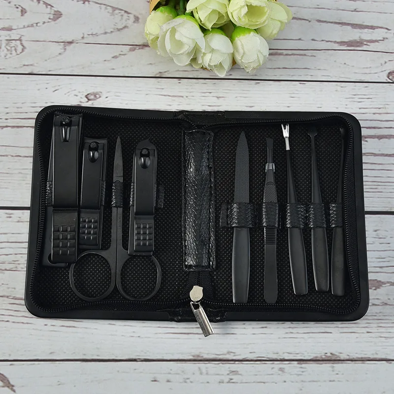 

New 9 In 1 Nail Cutter Stainless Steel Trimmer Scissors Grooming Kit Art Cuticle Utility Tools Toenail Clipper Manicure Set