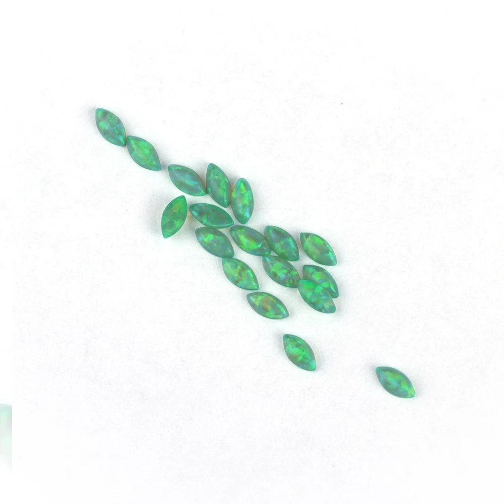 2*4mm 3*6mm 20pcs/lot Marquise Cabochon Flat Bottom OP11 Synthetic Green Loose Fire Opal | Украшения и аксессуары