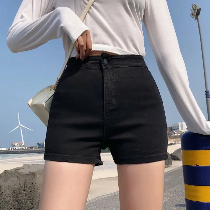 

Women's Fashion Denim Shorts Female High Waist Shorts Summer Women's Clothing Sexy Slim Elasticity Shorts Jeans Hip Pants