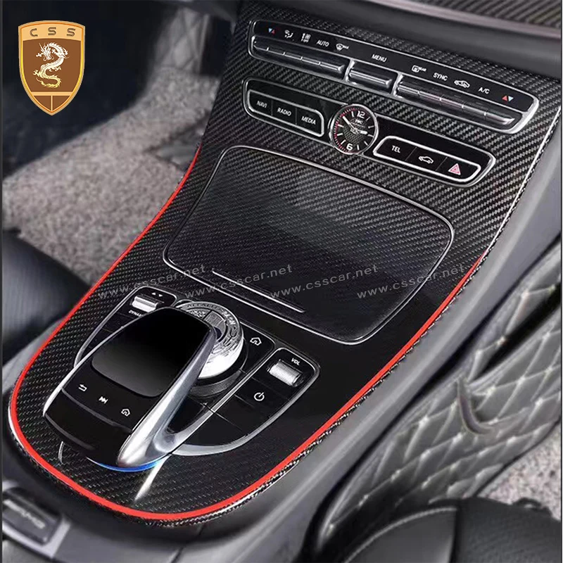 

Console Panel Carbon fiber 2Pcs Center Console Gear Shift Panel Decoration Cover Trim for Benz C-Class W205/GLC-Class W253 15-18