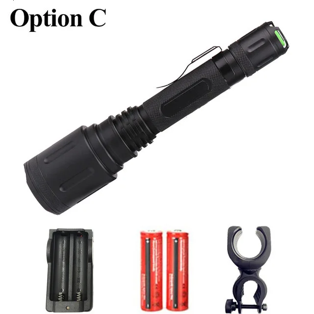 powerful LED flashlight torch 20000LM XHP50 Zoom Tactical defense flashlight Lantern Use 18650 Battery For Camping hunting light - Испускаемый цвет: C