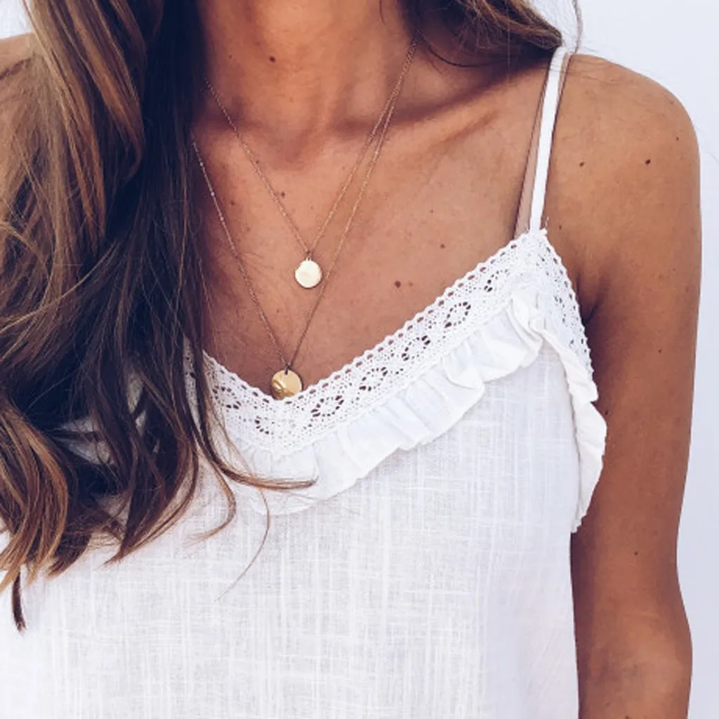 Женский жилет 2020 модный летний кружевной Топ сексуальный однотонный с v-образным