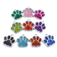 doreenbeads zinc alloy glitter glass paw claw charms pet memorial pendants for diy earring necklace making16mm x 16mm 10 pcs
