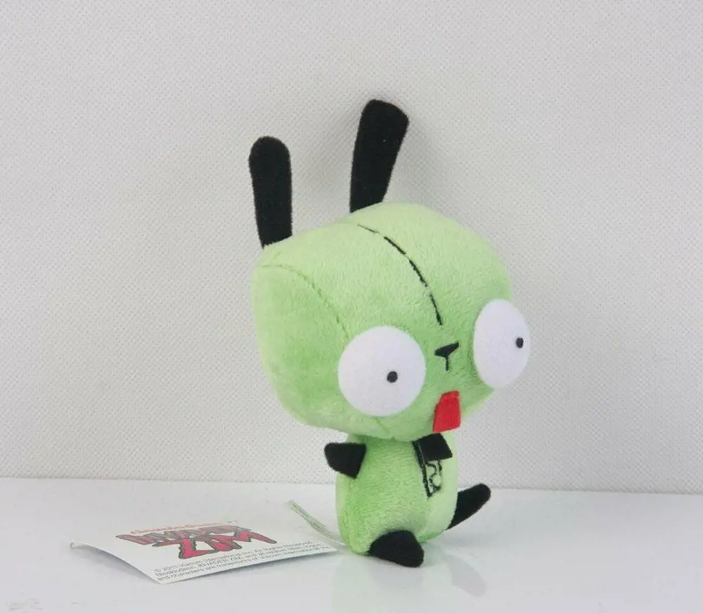 Мини Alien Invader Zim Gir 3D выпуклые глаза зеленый 5 ''плюшевая кукла милая игрушка