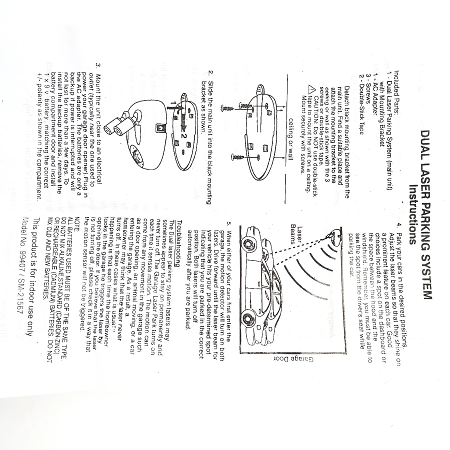 

220V EU plug Dual Laser Line Garage Parking Location Assist Sensor Aid Stop Light