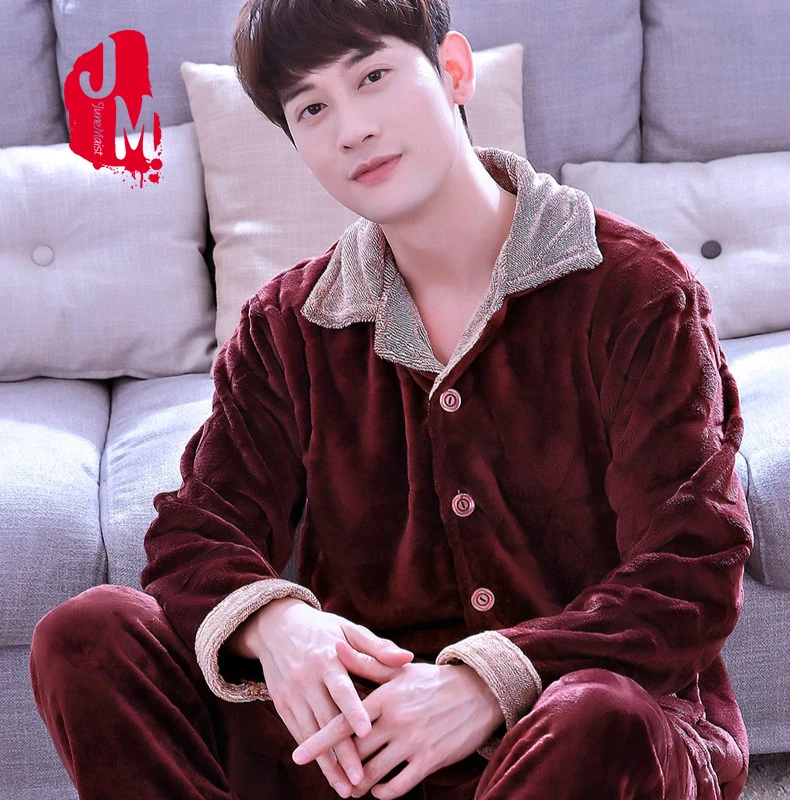 Мужская Фланелевая Пижама теплая Повседневная из 2 предметов размеры XL XXL XXXL зима