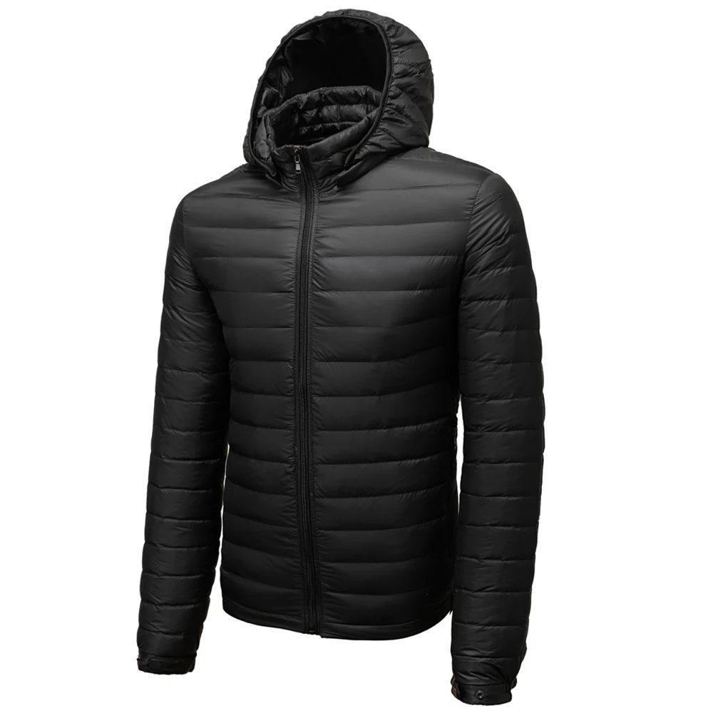 

Fall Winter Ultra Light 90% White Duck Down Remove Hooded Man Coat Jaqueta Masculino Chaqueta Hombre Puffer Thin Men Down Jacket