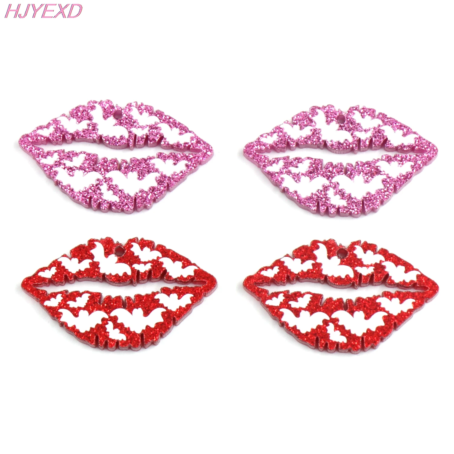 

10pcs 35mm Acrylic Lip For Earrings Bat Halloween Holiday Bat Acrylic Jewelry Accessories