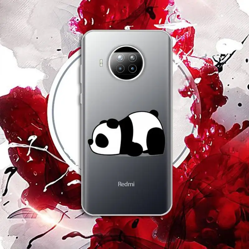 

Lovely cartoon panda clear Phone Case Transparent for Xiaomi Redmi note 10 t 8 9 pro lite 11