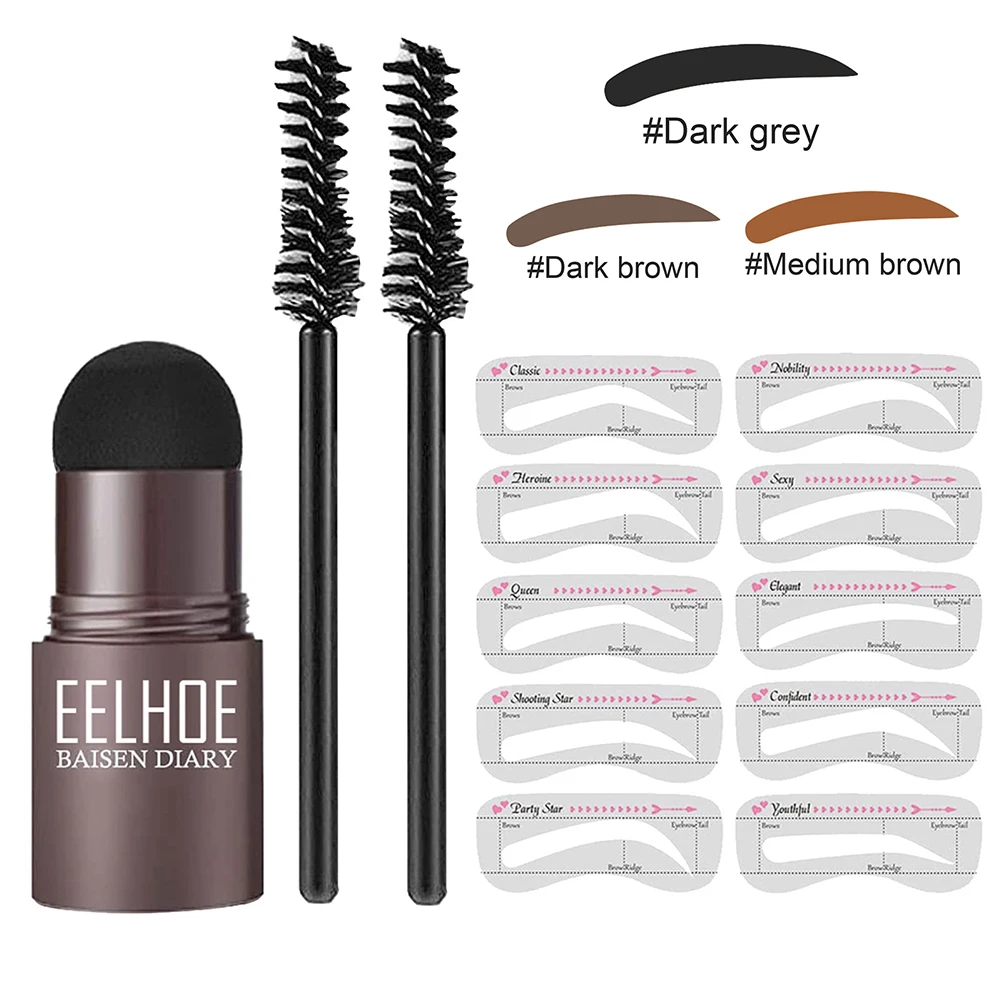 

Eyebrow Stamp Shaping Kit Eyebrow Stencils Eyebrow Brush Waterproof Long Stick Shape Stamp Lasting Natural Contouring Makeup Kit