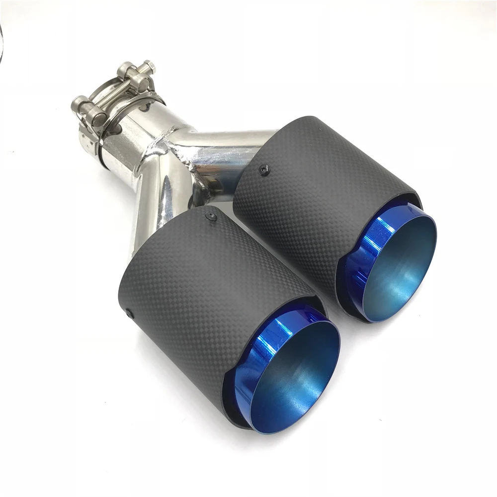 1 шт. автомобильная двойная выхлопная труба из углеродного