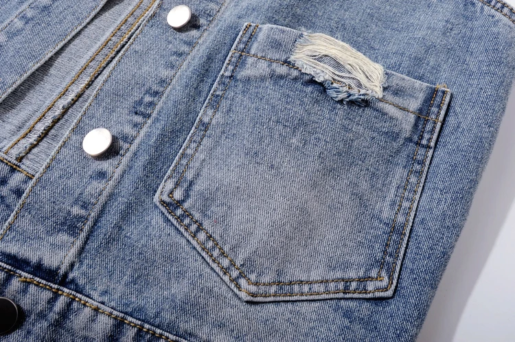 

S-3XL Embroidered Women Jeans Vest 2020 New Sleeveless Print Blue Chaquetas Perlas Patch Designs Jean 3d Womens