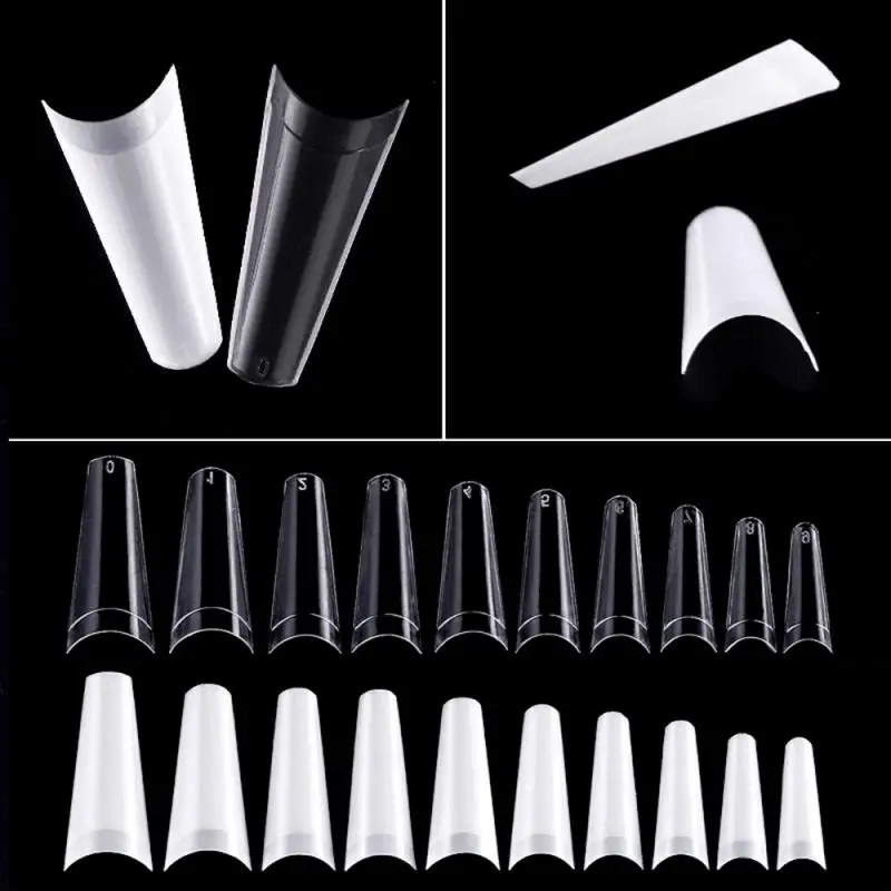 

500pcs Full Cover Fake Nail Coffin Nail Tips Clear/Natural Nail Fake Fingernails Artifical False Nails Art Tips Manicure Tool