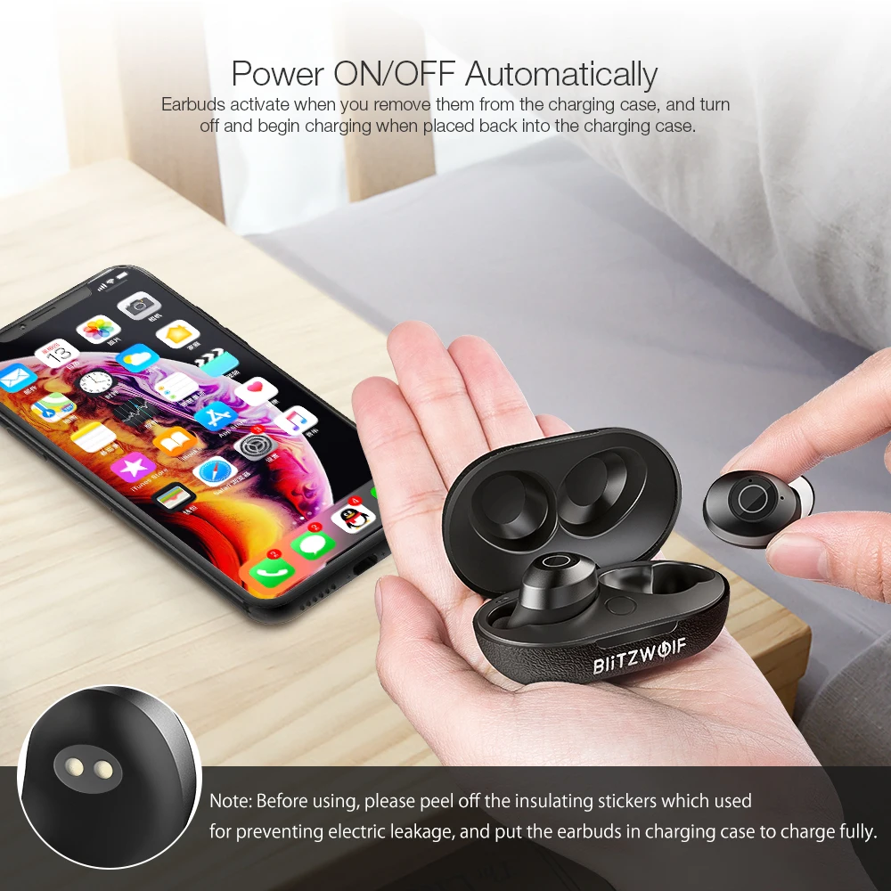 BlitzWolf FYE5 bluetooth v5.0 TWS настоящие беспроводные наушники-вкладыши спортивные стерео водонепроницаемые HiFi мини наушники гарнитура наушники