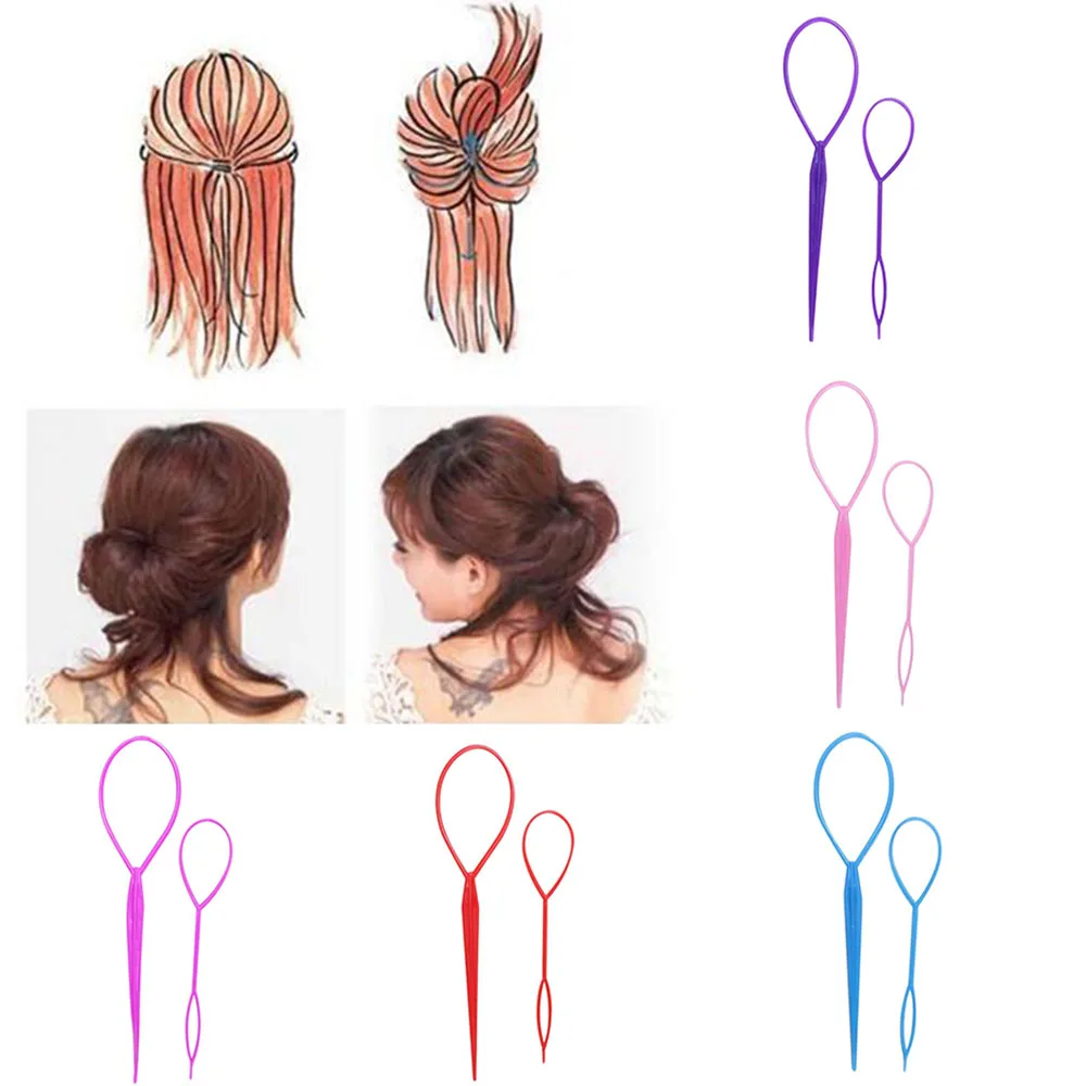 Популярные пластиковые Волшебные петли для прически конский хвост 2 шт./компл. |