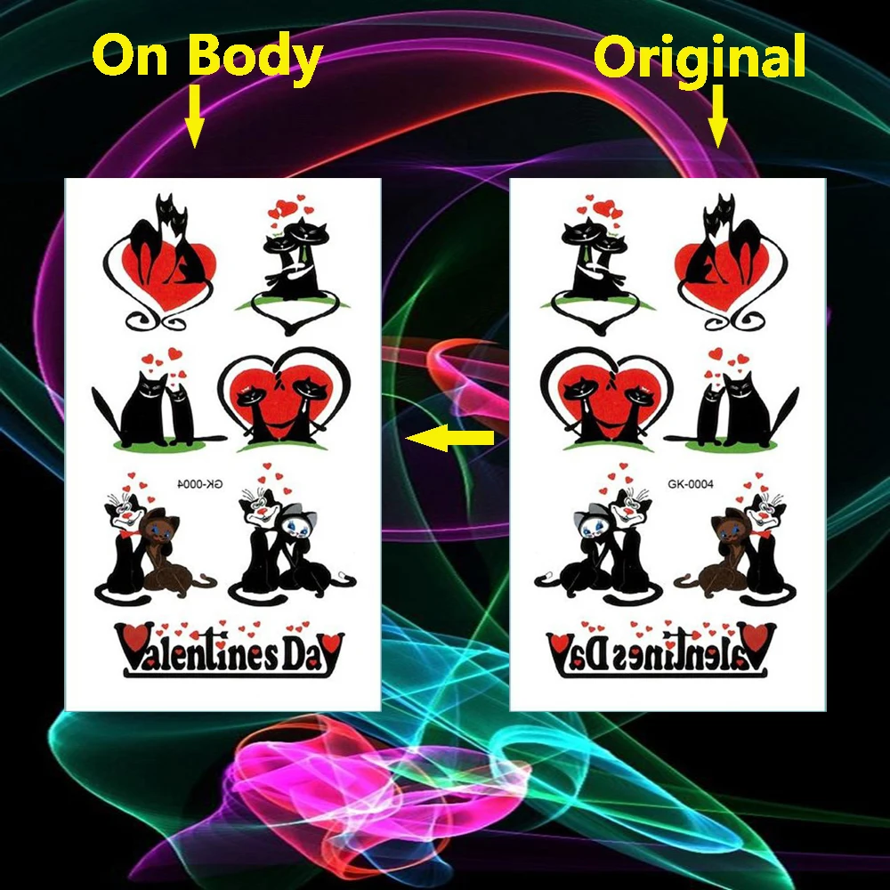 Временные тату на День святого Валентина с сердечком наклейки для женщин