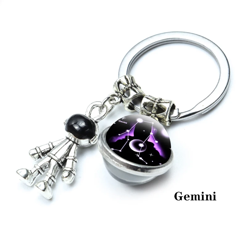 Брелок для ключей с 12 созвездиями украшение подвеской в виде робота космонавта