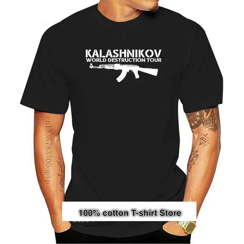 

Camiseta militar de 100% sin algodón para hombre, ropa de marca, informal, Ak 47, s-xxxl, novedad de 2021
