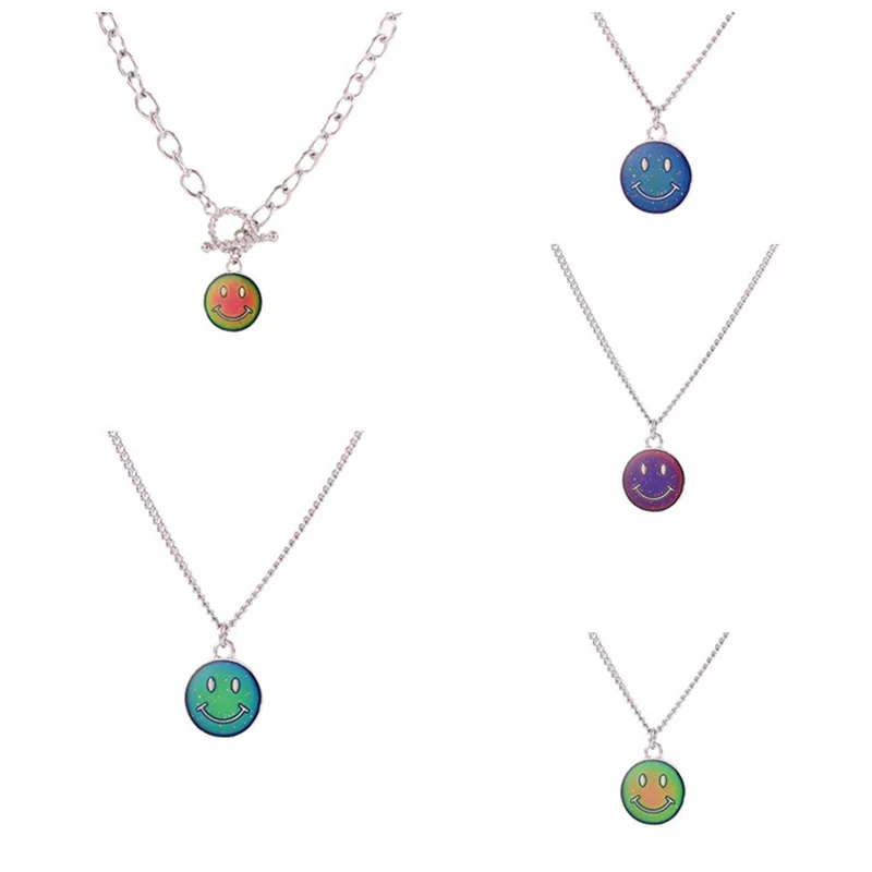 Новое настроение мини-кулон со смайликом ожерелье с контролем температуры