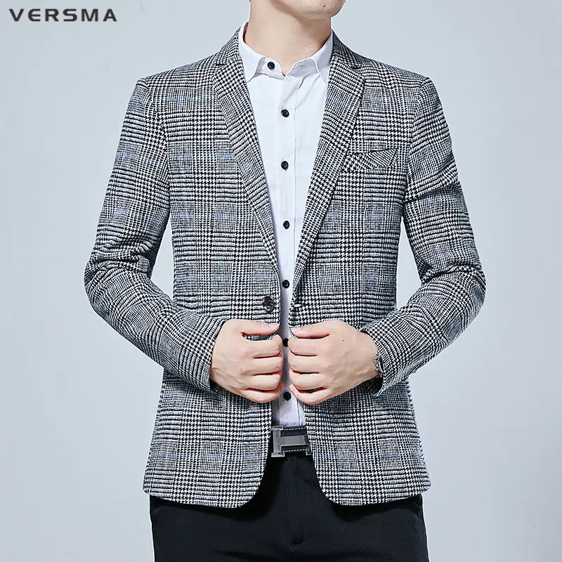 

Мужской приталенный Блейзер VERSMA, стильные сценические костюмы для мальчиков, размеры до 5XL