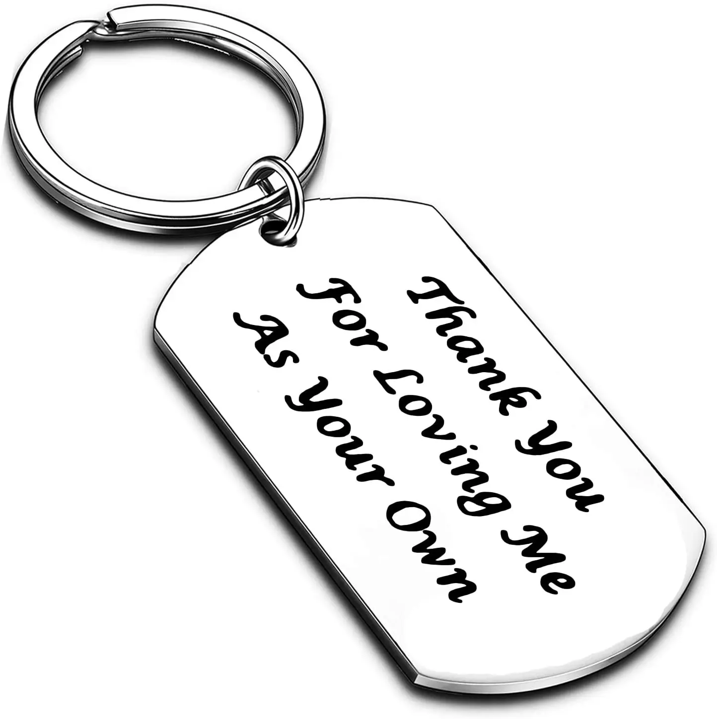 

Stepdad Gifts from Stepdaughter Stepson Step Dad Keychain Key Tags Fathers Day Gifts Thank You for Loving Me As Your Own