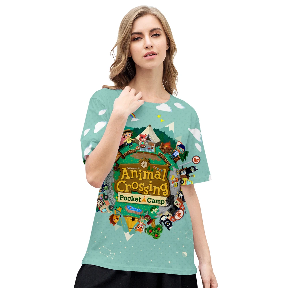 

Cartoon Children's T-shirt Anime Animal Crossing Character T-shirt Men's Women's Short Sleeve T-shirt Harajuku Oversized T-shirt