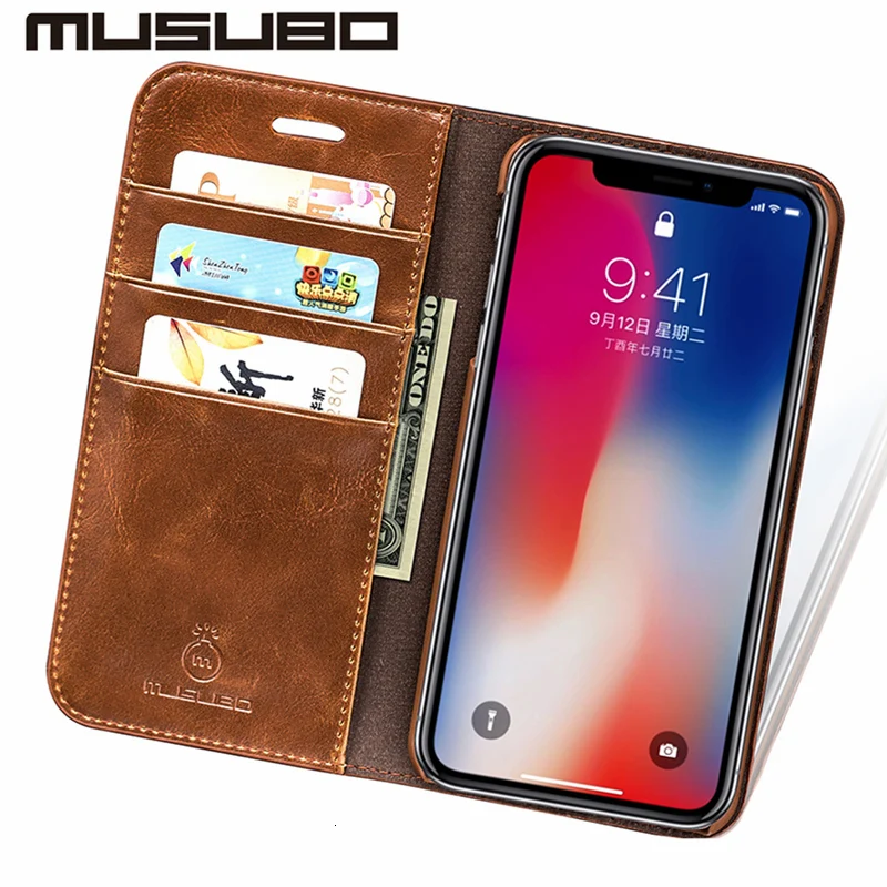Роскошный Musubo кожаный чехол-книжка с застежкой для iphone Xs Max X XR 7 Plus 6plus 6s 5 Флип Стенд кожаный чехол для iphone 8 Plus держатель для карт