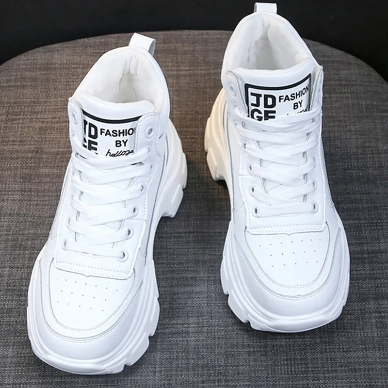 Женские кроссовки на массивной платформе Осенняя обувь с высоким берцем для Пап