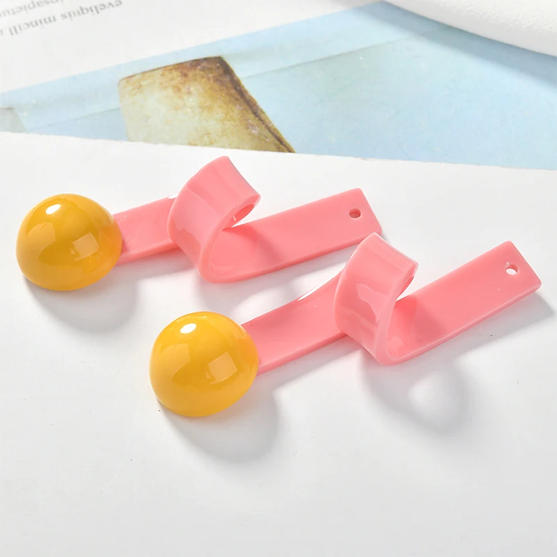 Ins милые и Интересные красные розовые ленты скрученные Акриловые DIY Ювелирные