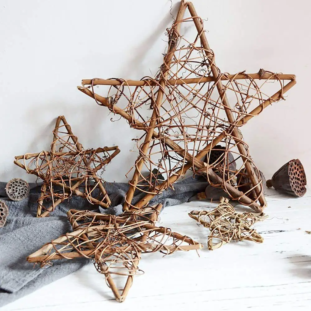 Венок из натурального ротанга Рождественский Свадебный венок висячий