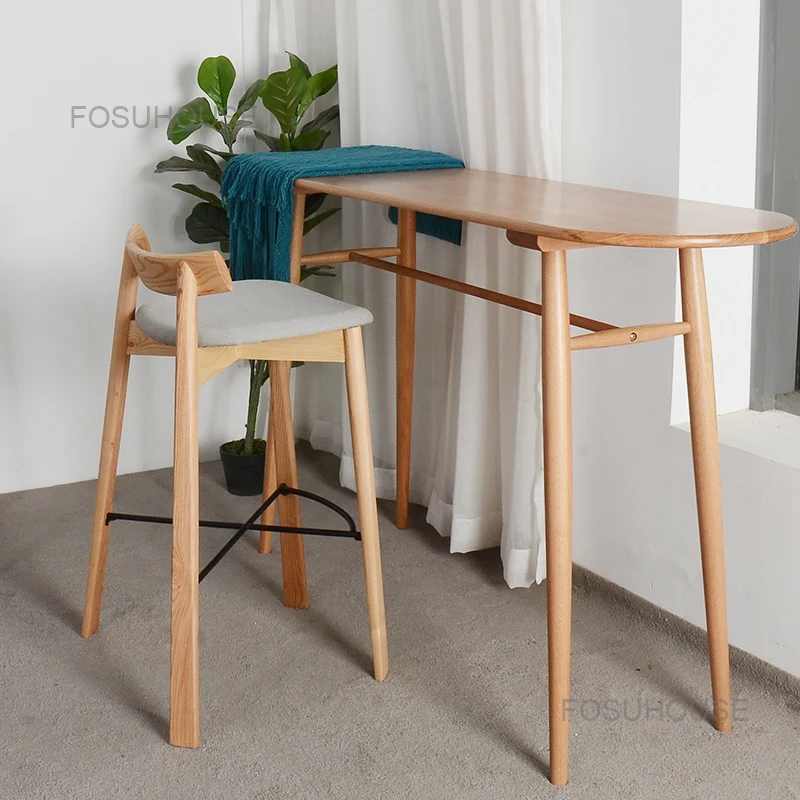 Скандинавский столик для маленькой квартиры высокие стулья из массива дерева