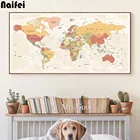 Алмазная вышивка, Карта мира, декоративная картина, алмазная живопись, вышивка крестиком, настенные картины для современного кабинета, офиса, декор комнаты