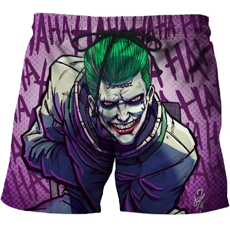 

2019 Hot Green clown 3D Print Summer Surfing Beach Shorts Men Travel Quick Dry Vacation Streetwear Board Shorts Anime Shorts