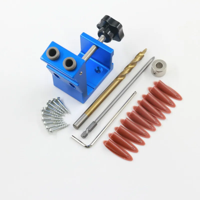 

Woodworking Guide Clamp Locator Set 9mm Oblique Hole Drill Locator Wood Assembled Punchers Hole Punching Fixtures Tools
