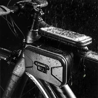 bicycle front frame touch screen waterproof phone bag mtb top tube pannier rainproof smartphone gps touch screen case holde