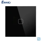 Сенсорный выключатель Esooli 1, 2 клавиши, 1 канал, беспроводной выключатель света с дистанционным управлением, светодиодный индикатор для RF433, сенсорный выключатель для умного дома
