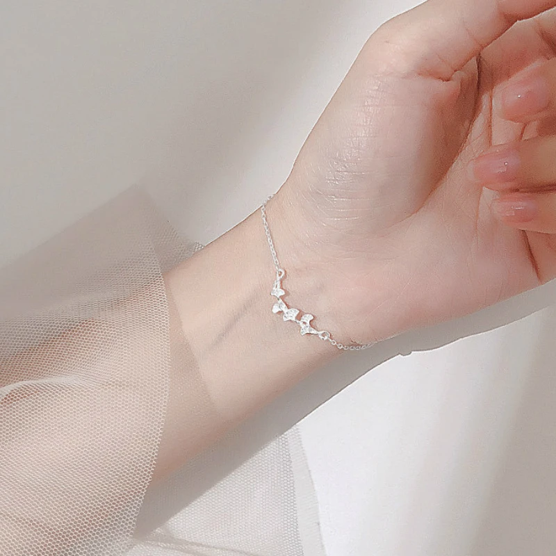 Оптовая продажа браслеты и обручи серебряного цвета с листьями гинкго браслет