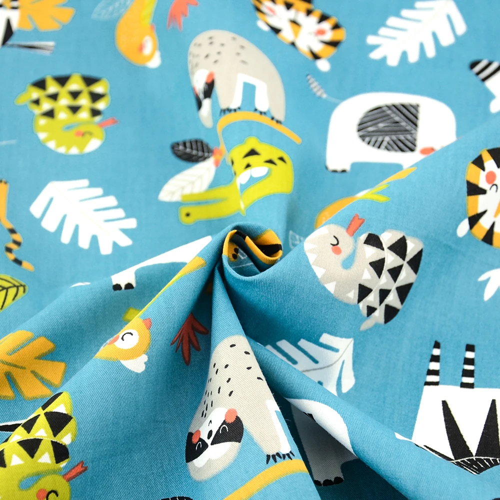 

Тканевая ткань из 100% хлопка с рисунком животных Telas DIY простыня для кровати шитье лоскутное ремесло Домашний текстиль Tissu