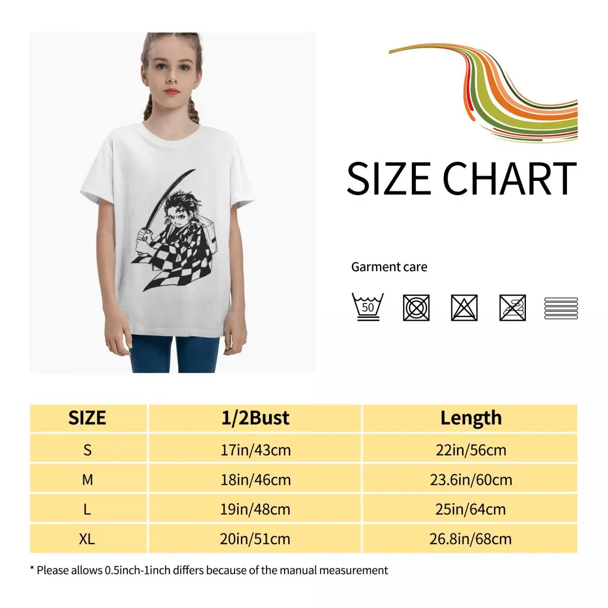 

Anime Fans Demon T Girls' T-shirts Not easy to shrink Short sleeveRound neck T-shirt