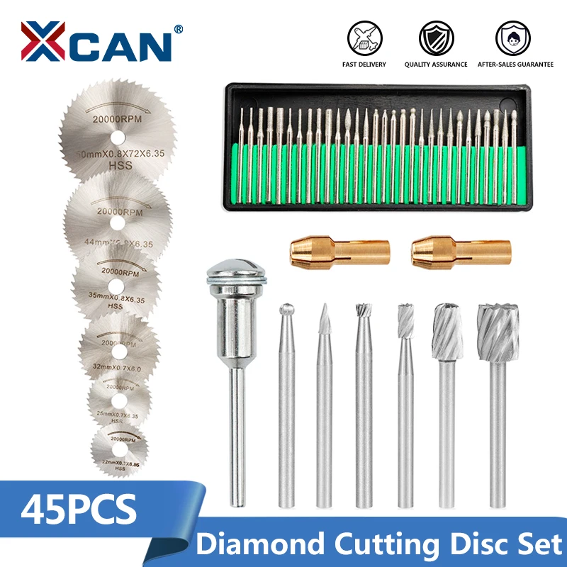 

Набор аксессуаров для алмазной гравировки XCAN, 45 шт./компл., лезвие для циркулярной пилы из быстрорежущей стали, алмазные насадки для вращающ...