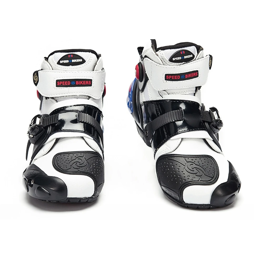 Обувь для езды на мотоцикле мужчин и женщин Защитные ботинки из микрофибры