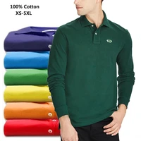 top quality 100 cotton embroidery logo mens polos shirts casual brand sportswear long sleeve polos homme fashion male tops