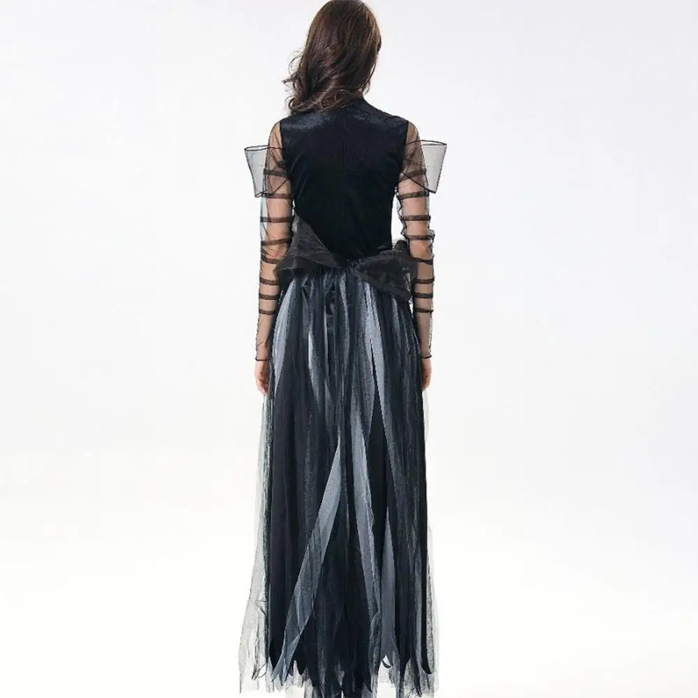 Черное сексуальное кружевное платье Женский вампир ведьма костюм на Хэллоуин